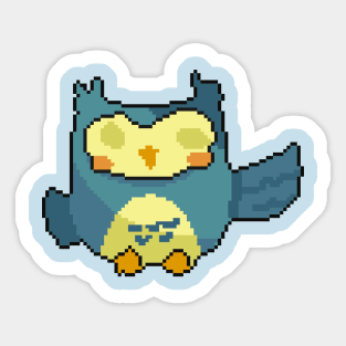 Wise Whispers: Pixel Art Owl Design for Trendy Fashion Sticker